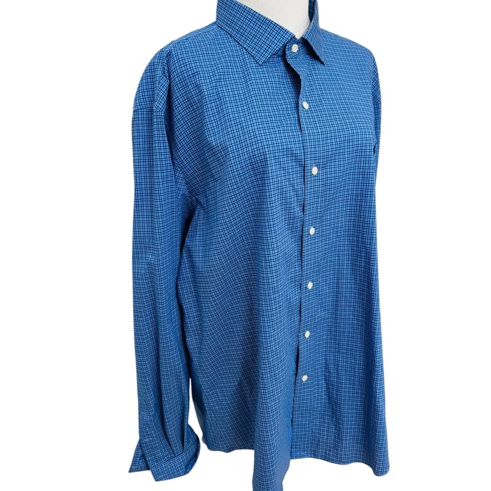 Polo Ralph Lauren Slim Fit Easy Care Blue Check Button Down Shirt Men’s XXL